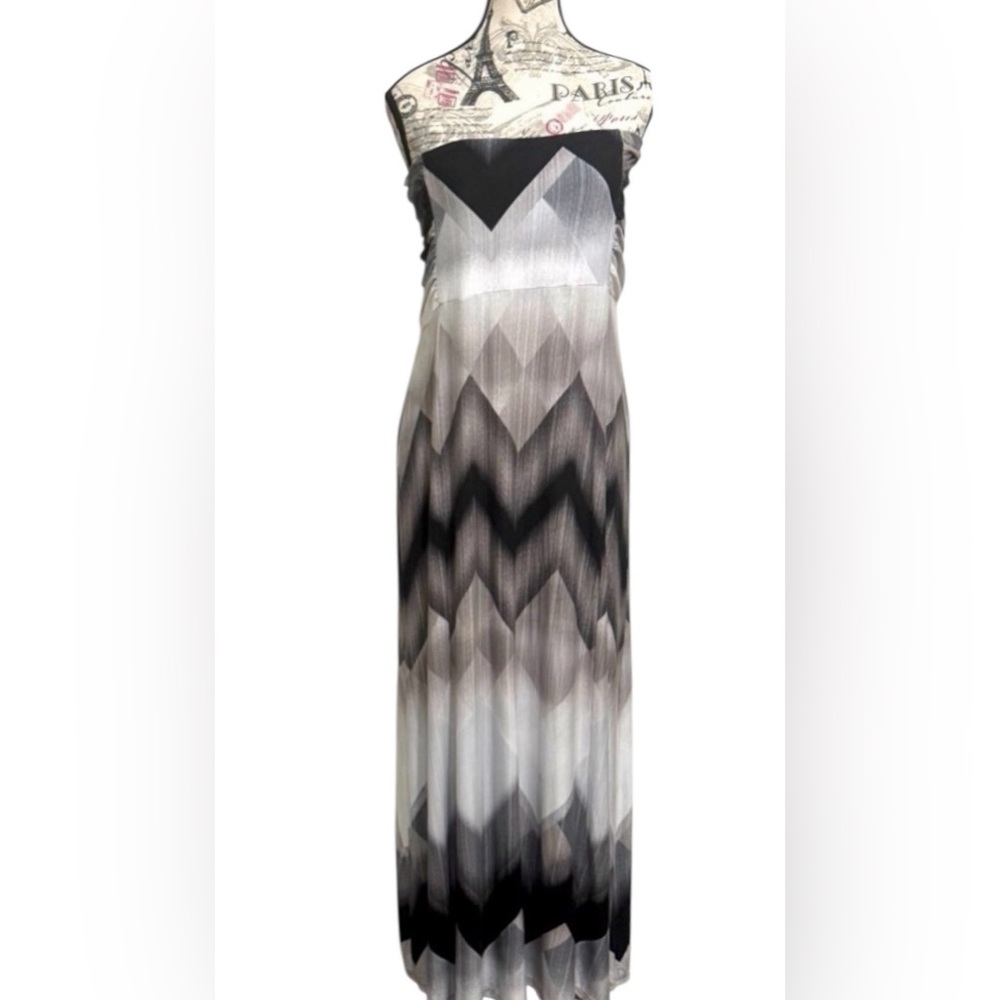 Everlast Black and White Maxi Strapless Sundress Backyard BBQ Style Size XL